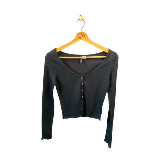 DIVIDCD | Ribbed Black long sleeve T-shirt for skinny women | TO-BL-056 |