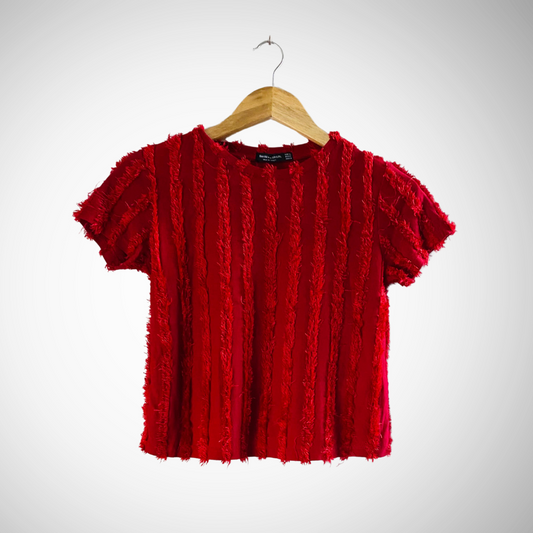 Bershka | Red Fringe Top For Women |