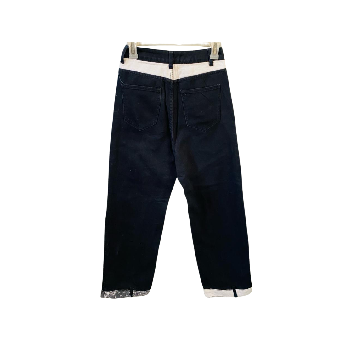 SHEIN | Handmade Patch work | Black & White denim jeans for Women |