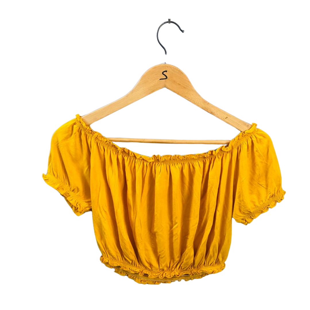PRIMARK|Yellow Wrinkle Blouse|