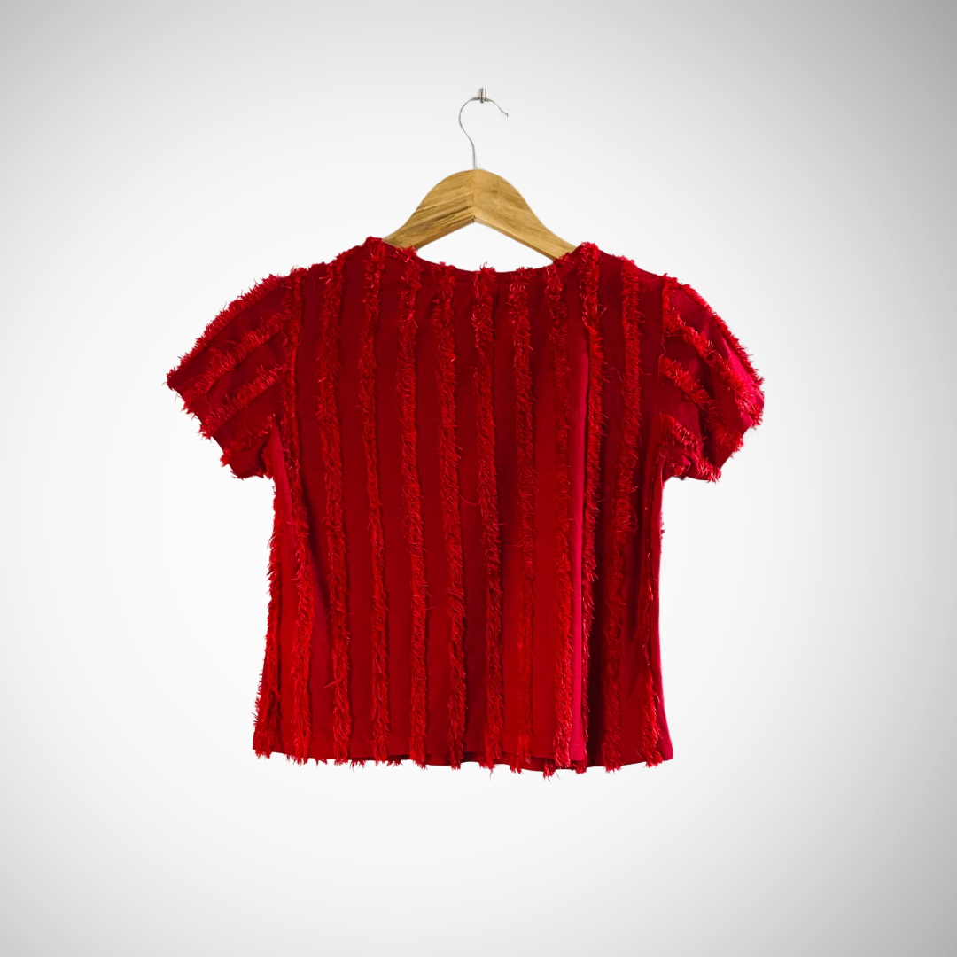 Bershka | Red Fringe Top For Women |