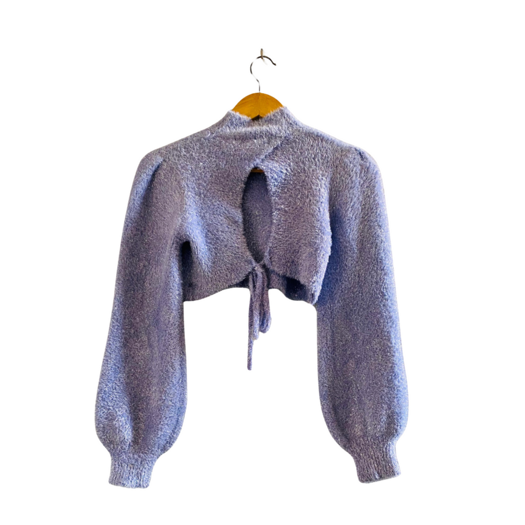Purple Glittered Front Round | Top for Women |