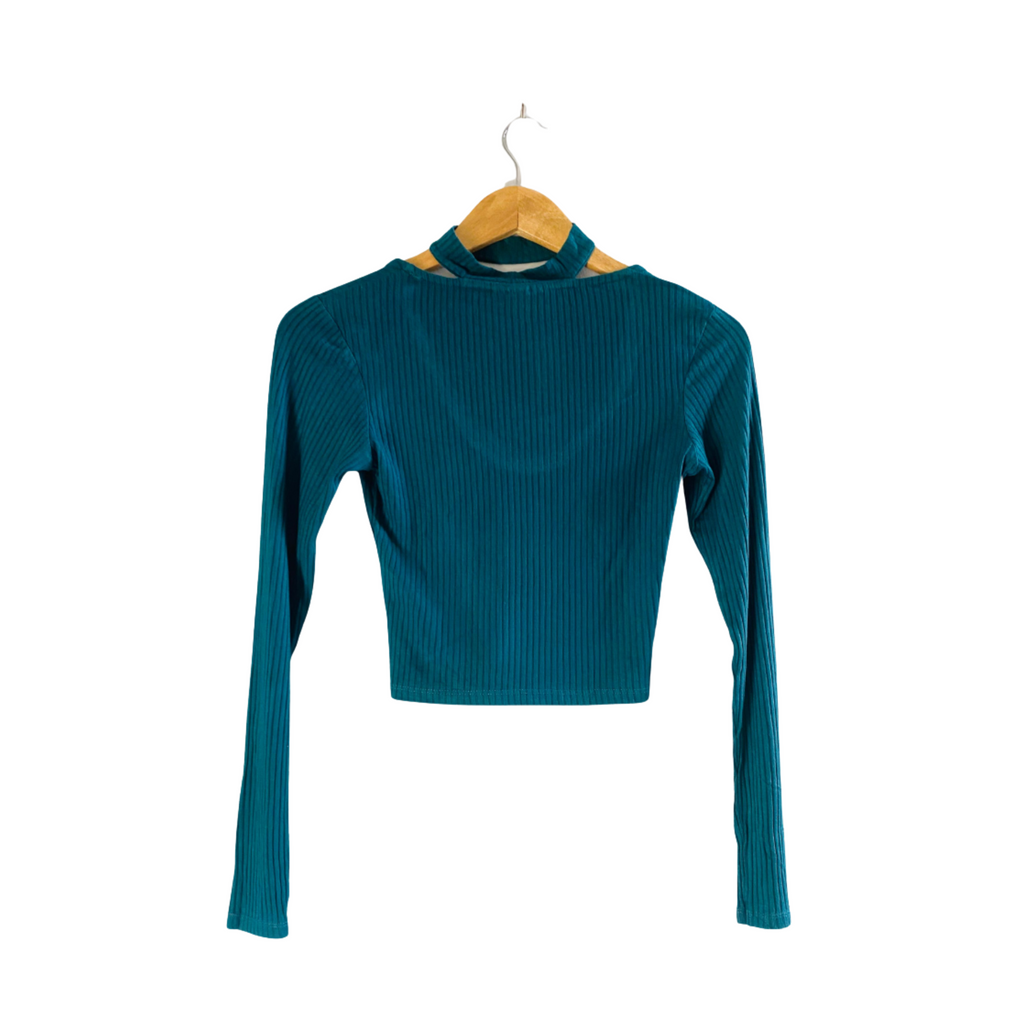 TOP SHOP | Ribbed Choker collar Crop Top | TO-GR-052 |