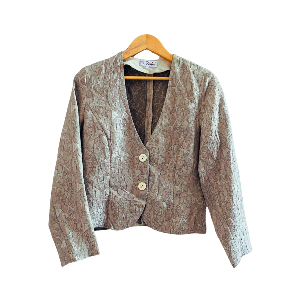Two Button Green Elegant Brocade | Dress for Women |