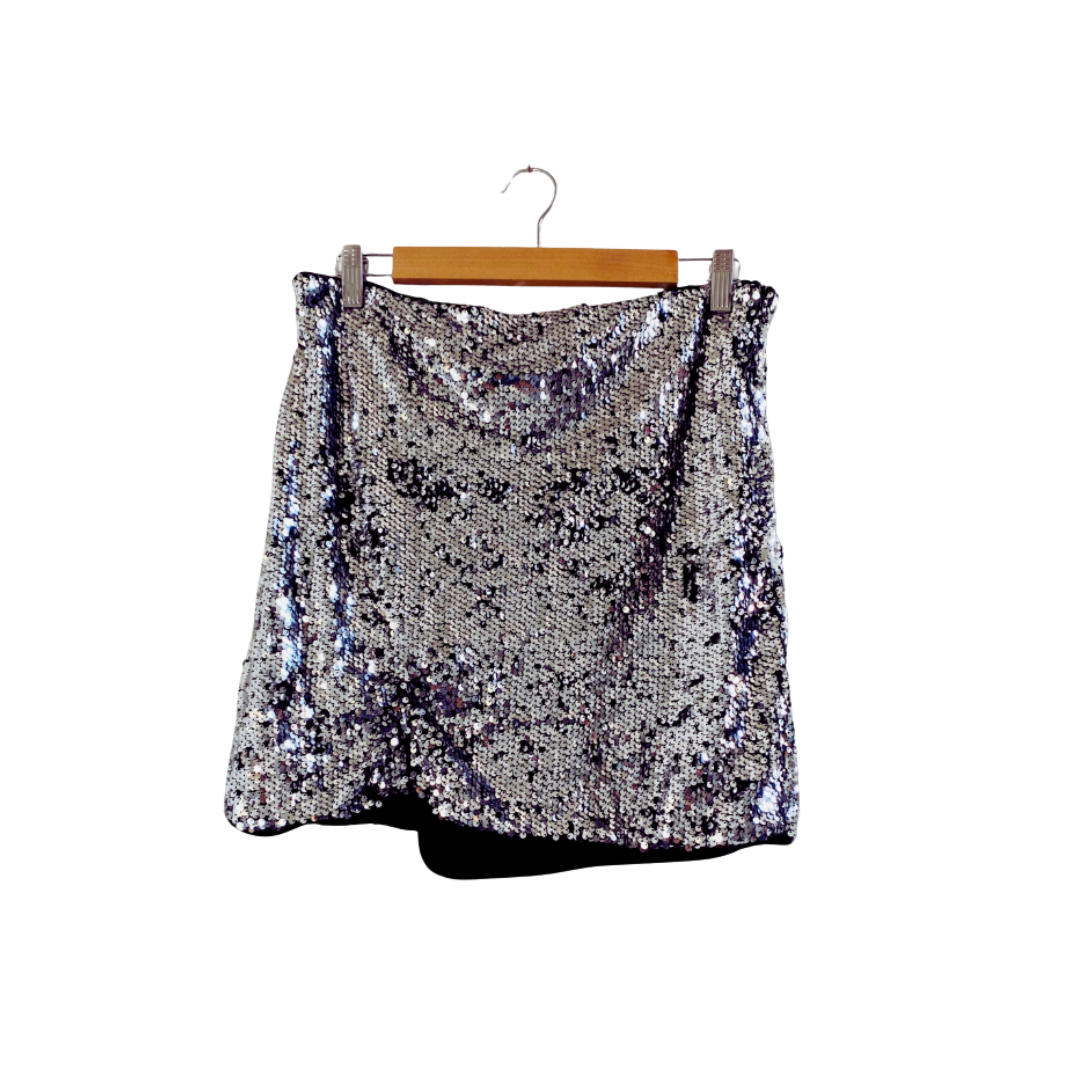 SHEIN Silver Glitter Mini Skirt for Women
