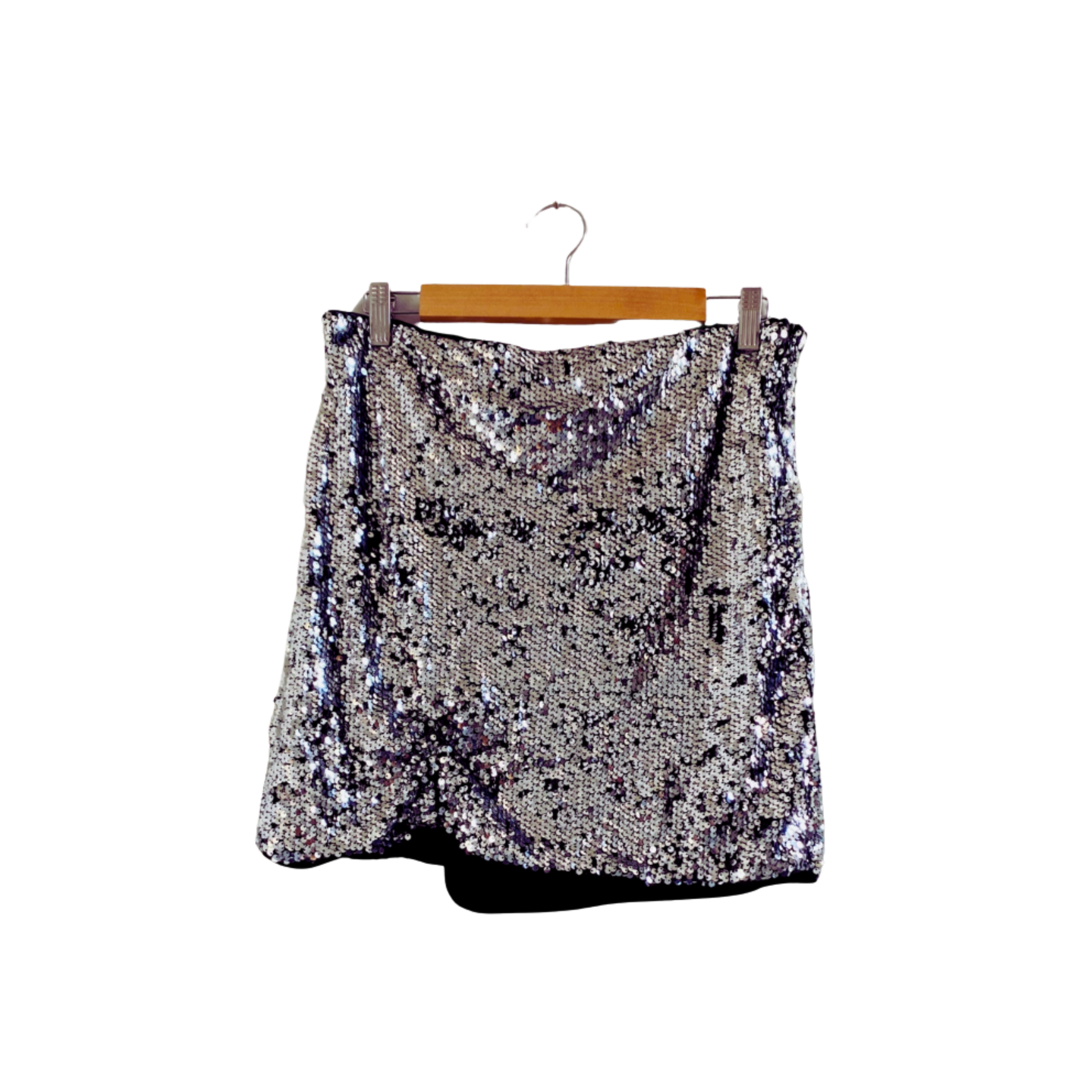 SHEIN Silver Glitter Mini Skirt for Women
