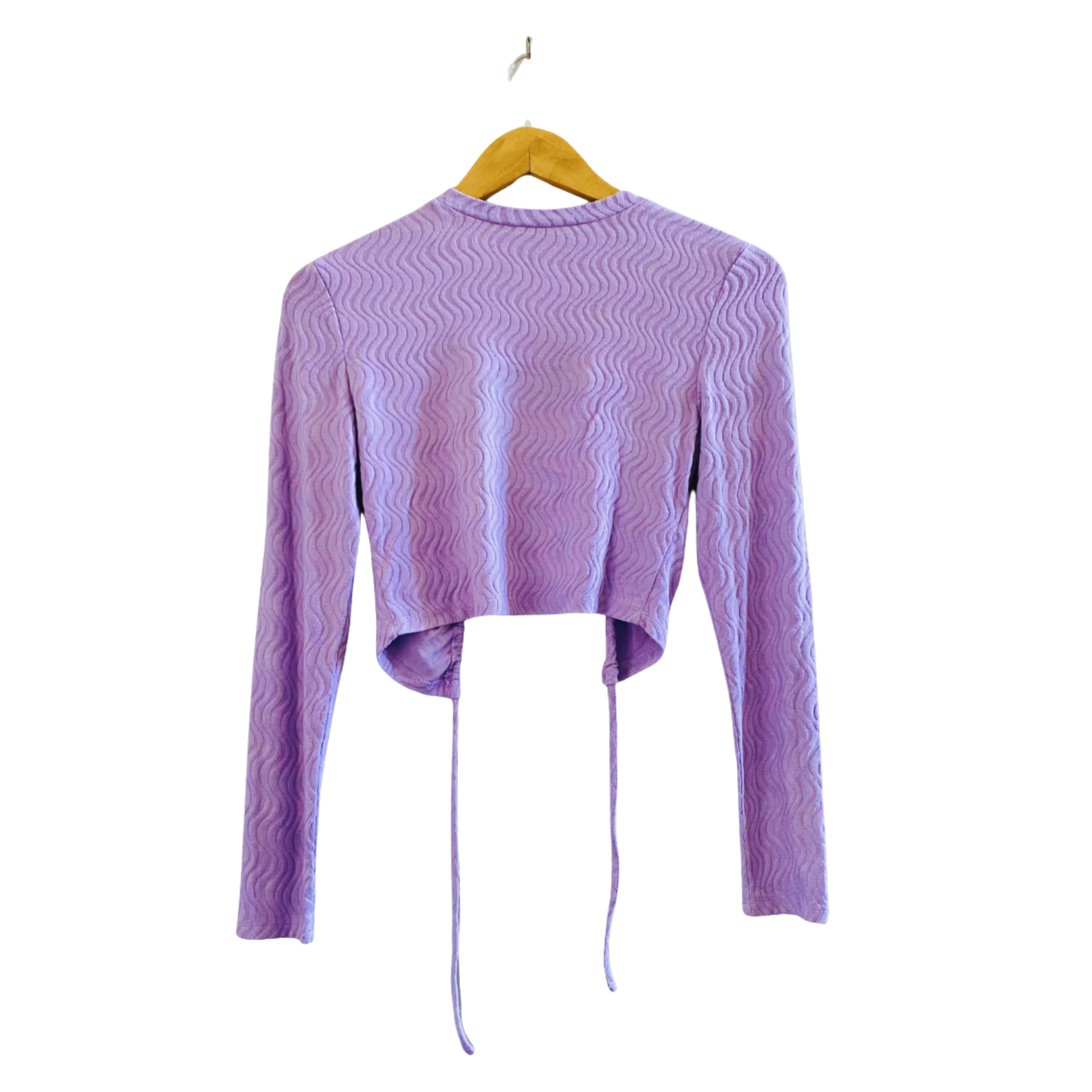 PRIMARK | Ribbed long sleeves cut out open back Crop Top | TO-PU-058 |