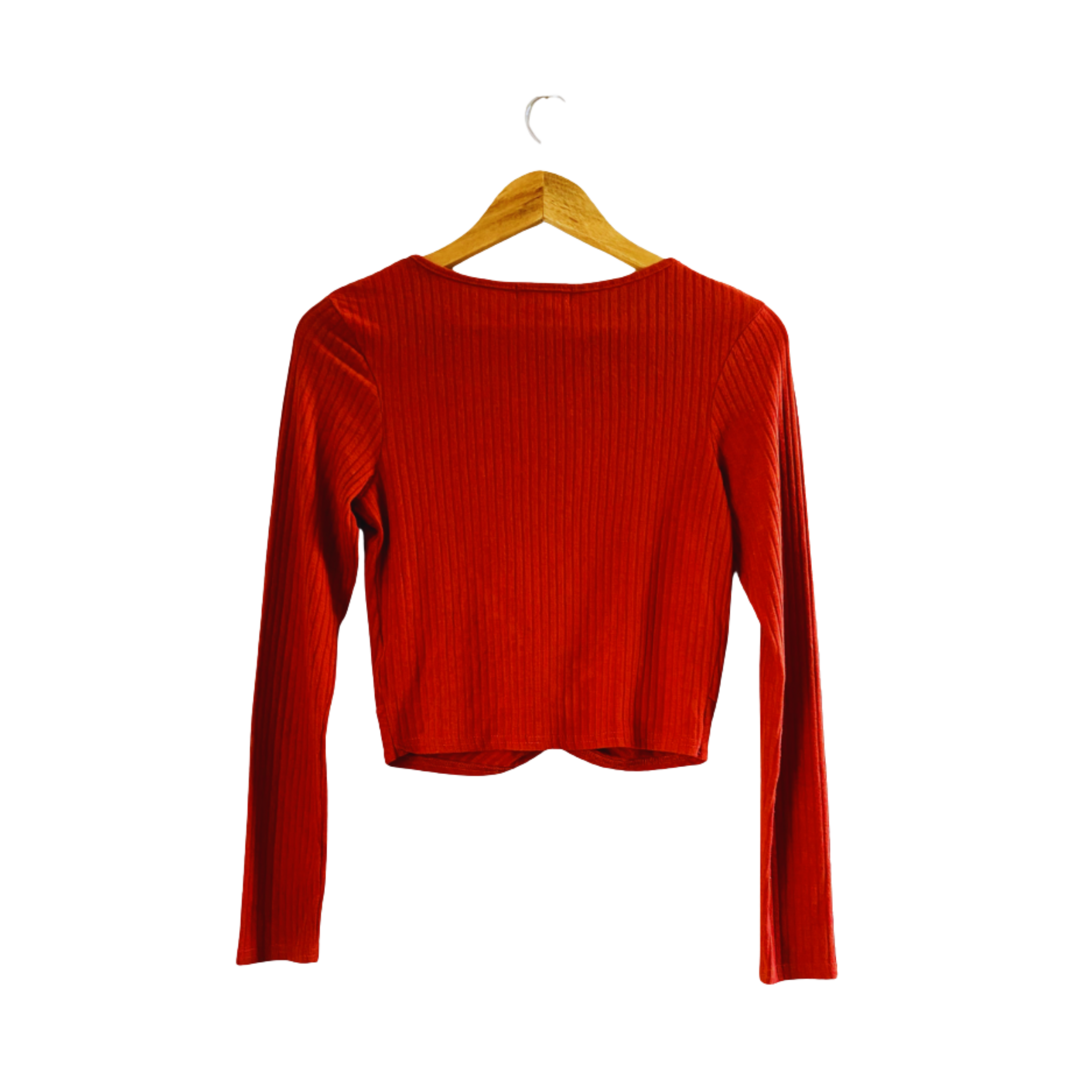 Rust Ribbed Twist Front Top | For Women |