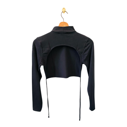 FAMMELUXE | Black Full Sleeves Crop Top | TO-BL-029 |