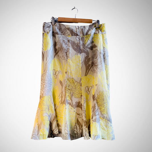 Yellow Floral Maxi Skirt for Women | SK-YF-006 |