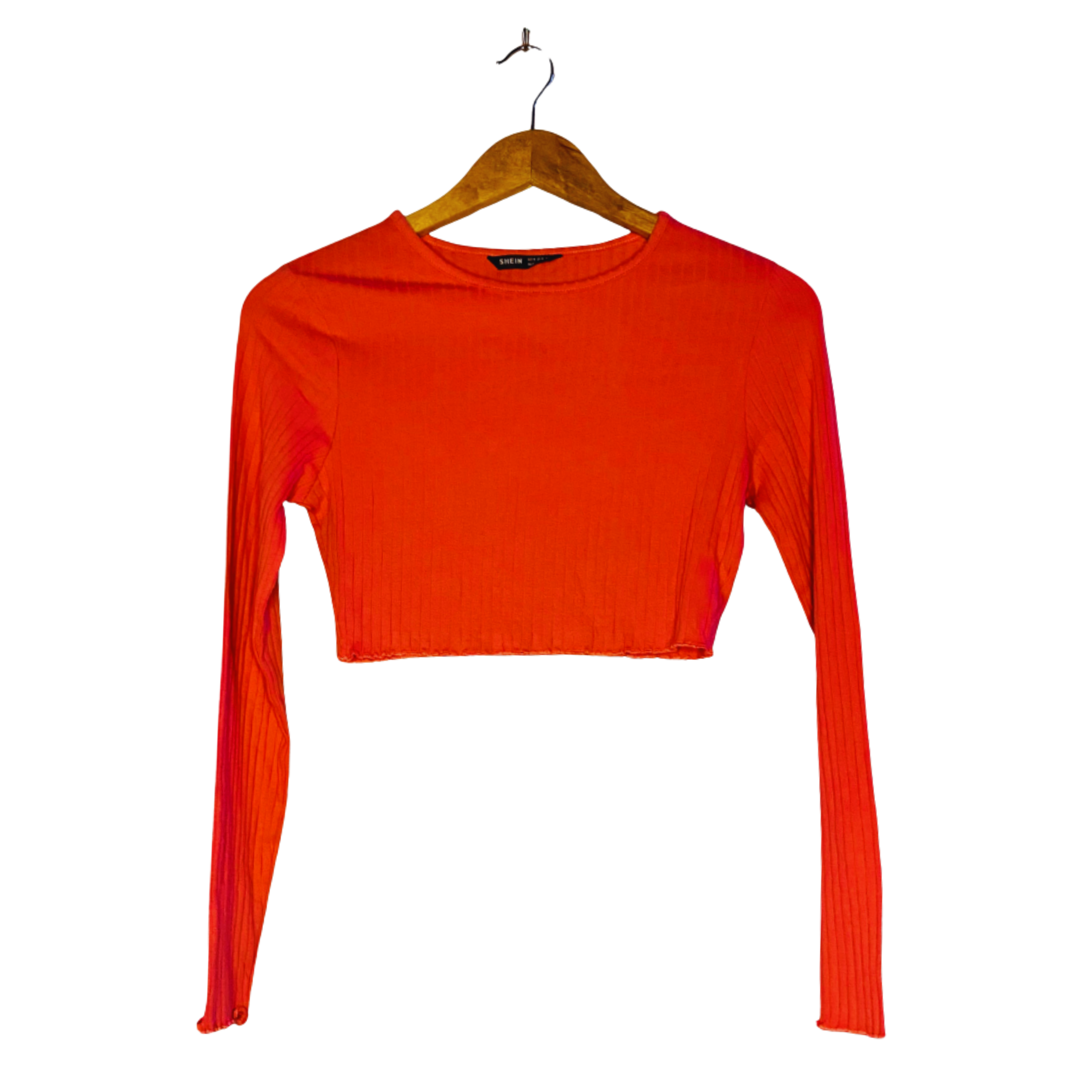 SHEIN Rose Women Long Sleeve Crop Top