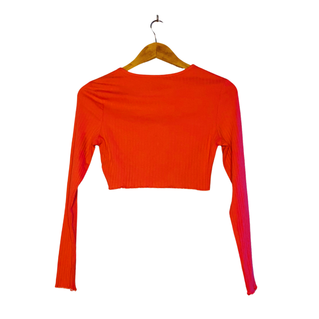 SHEIN Rose Women Long Sleeve Crop Top