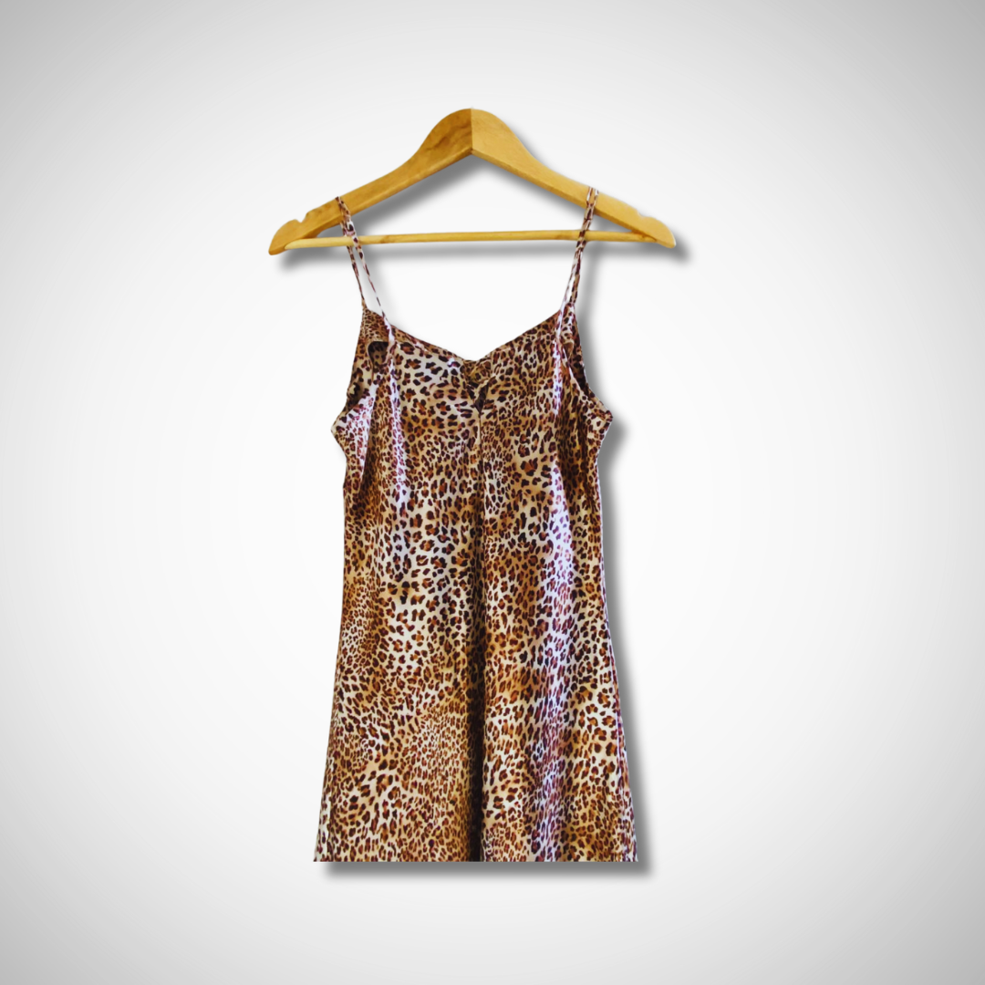 BabyDoll Leopard Print Slip Dress Women