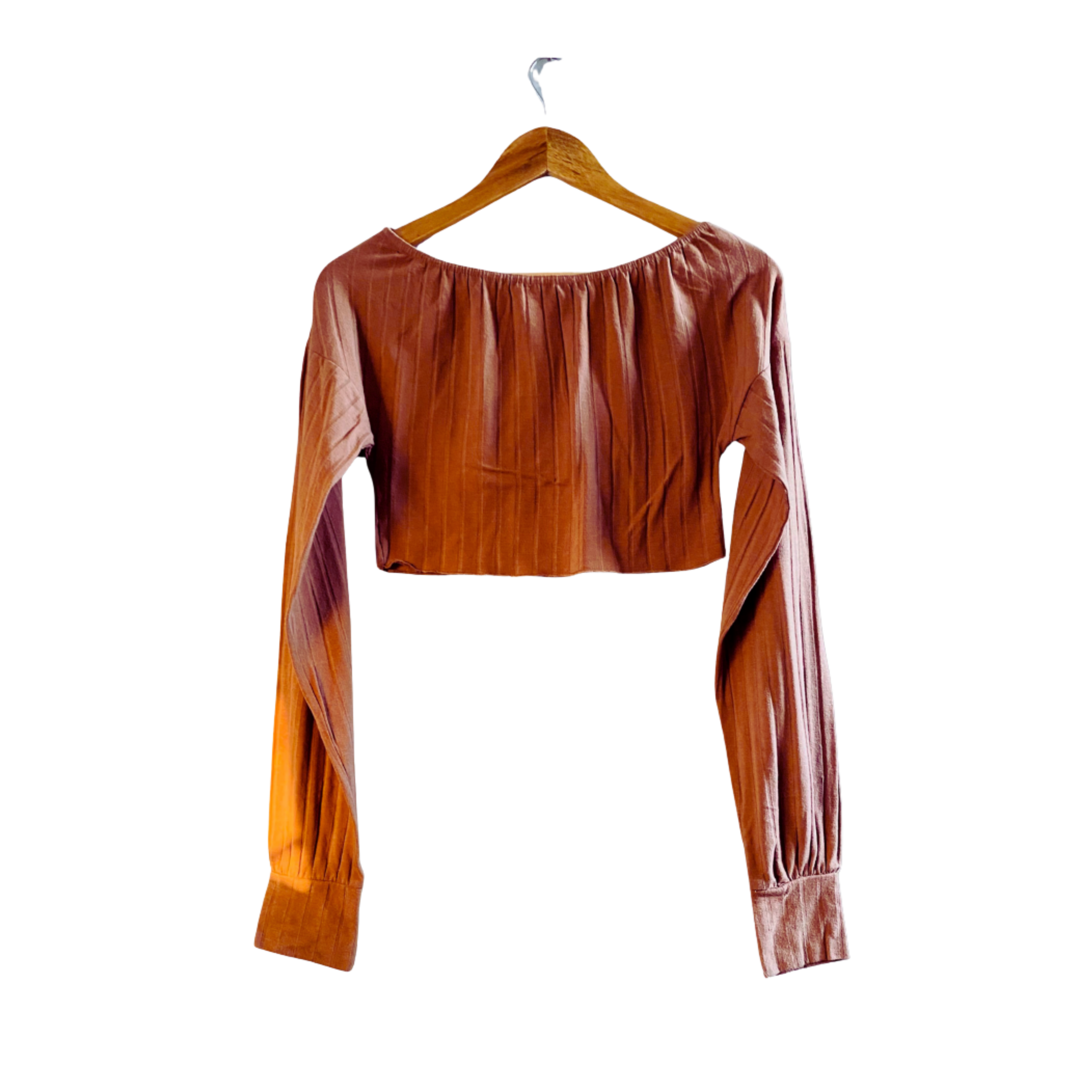 Browny Long Sleeves Crop Top | for Women | YL-TO-012