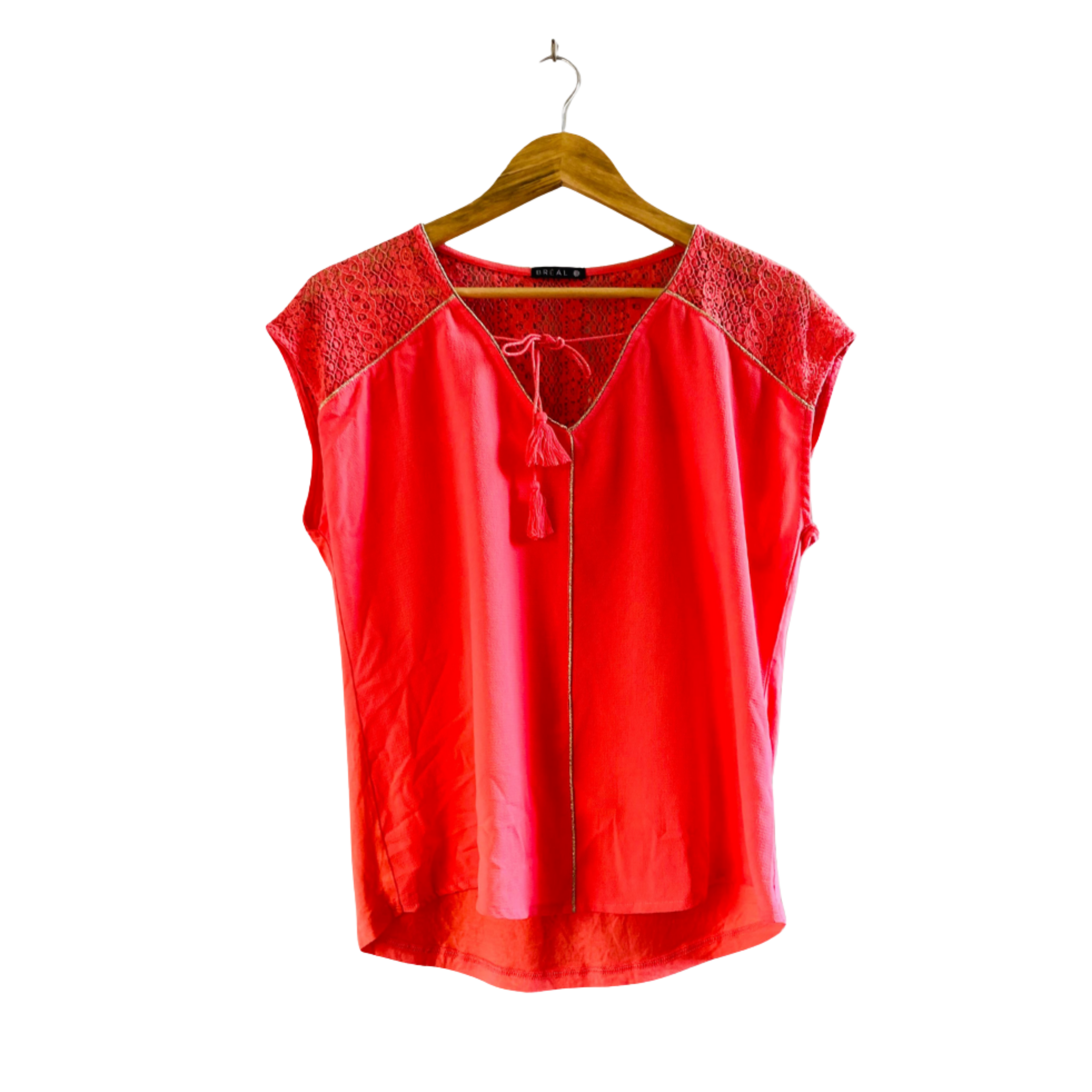 The Pink V-Neck Tie Lace | Top for Women |