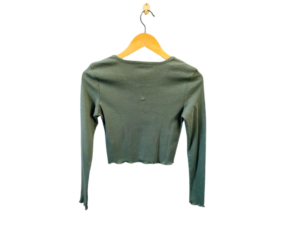 NEW LOOK | Green Polyester T-shirt with Scoop Neck-Paris | TO-GR-074 |