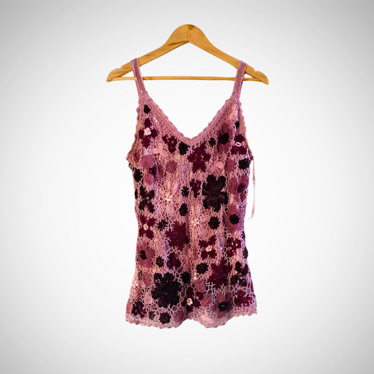 The Pink with Maroon Crochet | Top for Women |