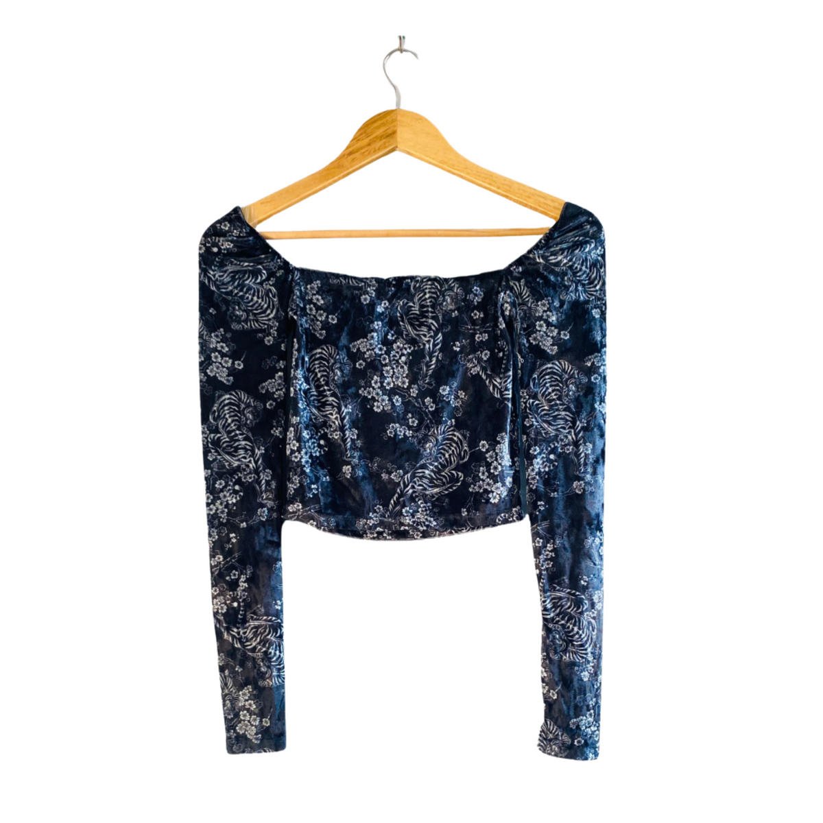 BERSHKA Velvet MilkMaid Long Sleeve | Top for Women |
