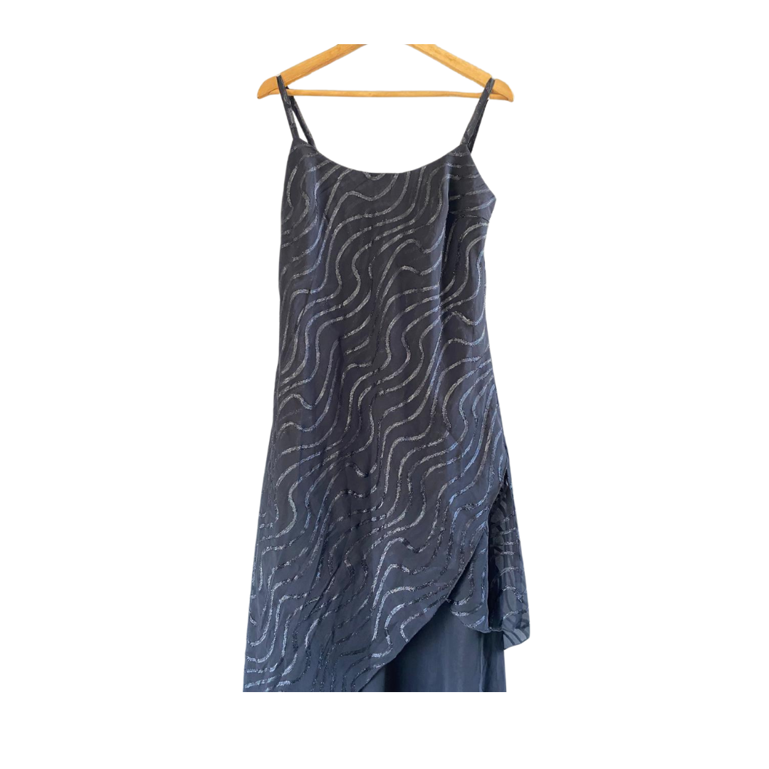 Black Printed Prompt Dress for Women