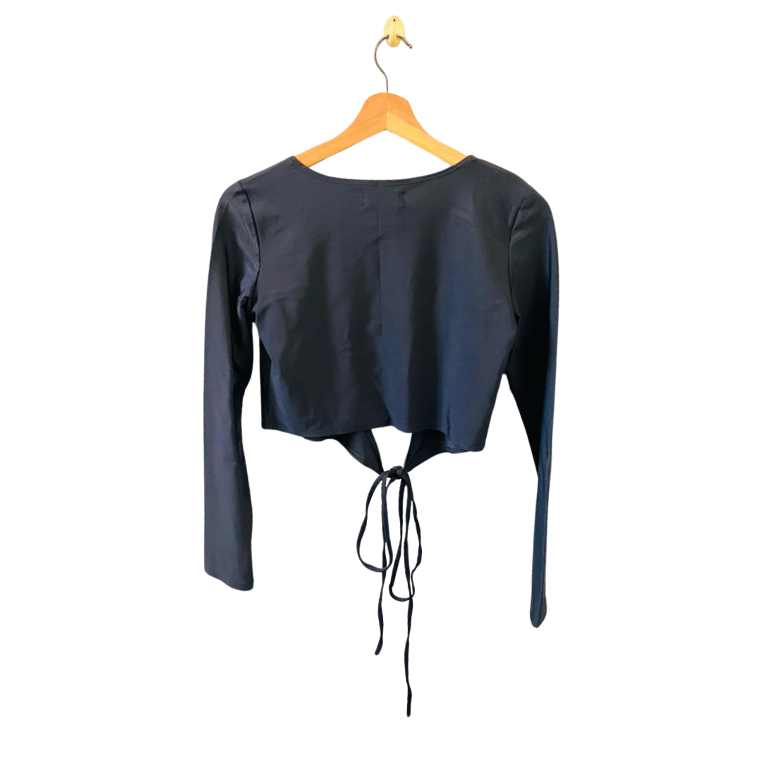 MOTEL ROCKS | Black Tops With Long Sleeves along with laces for Women's Diva | TO-BL-024 |