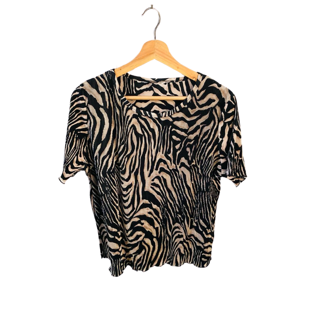 Zebra Beige Top top for Women |100% Silk cotton | TO-ZB-91 |