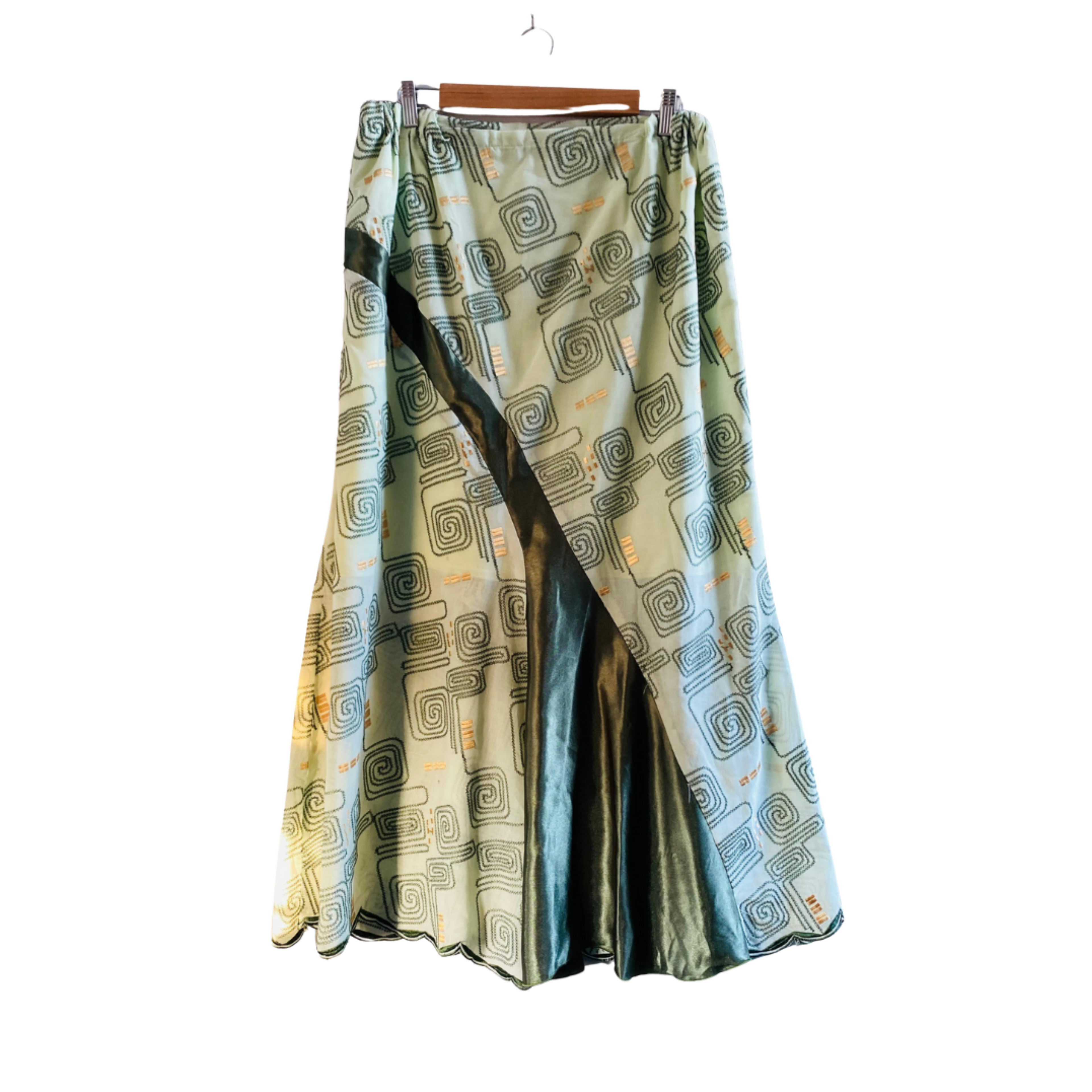 Green Floral Long Skirts for Women | SK-GF-005 |