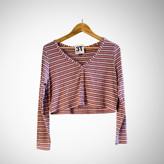 PRIMARK Lone Sleeve Stripped Crop | Top for Women |