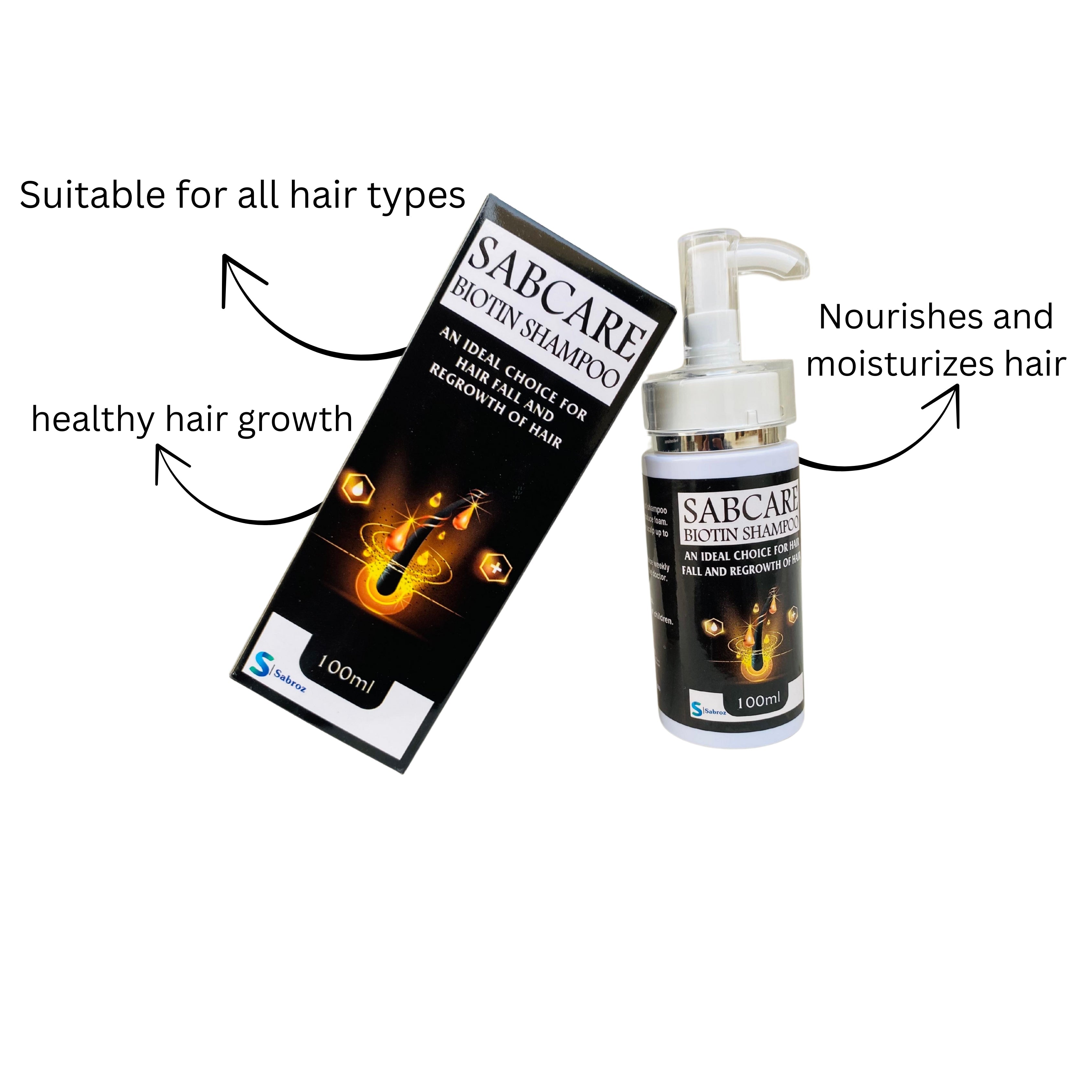 Sabcare Biotin shampoo with advance formulation