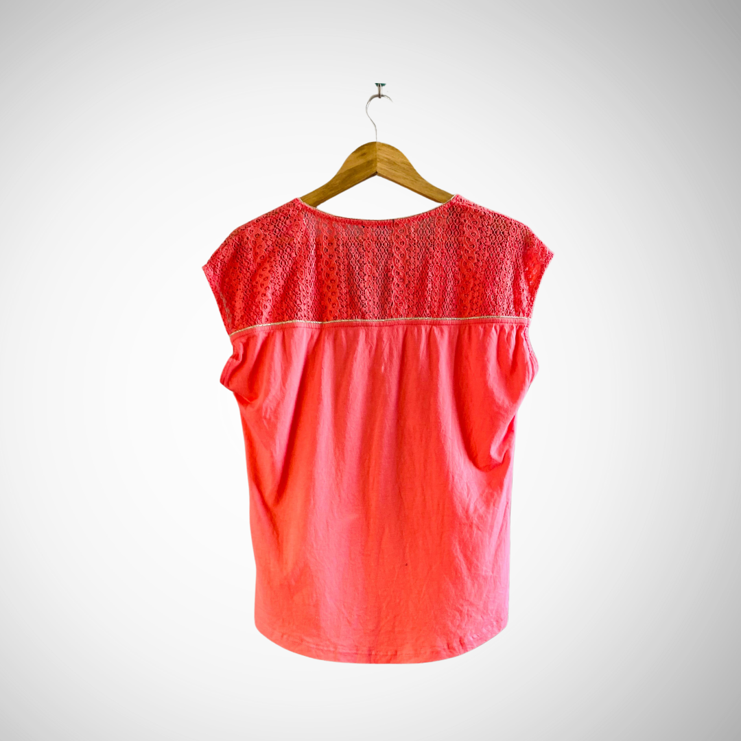 The Pink V-Neck Tie Lace | Top for Women |