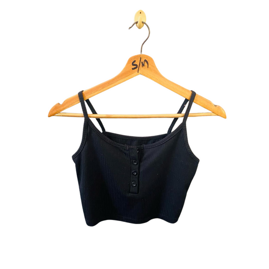 Black Casual Cotton | Stretch Cami Top |