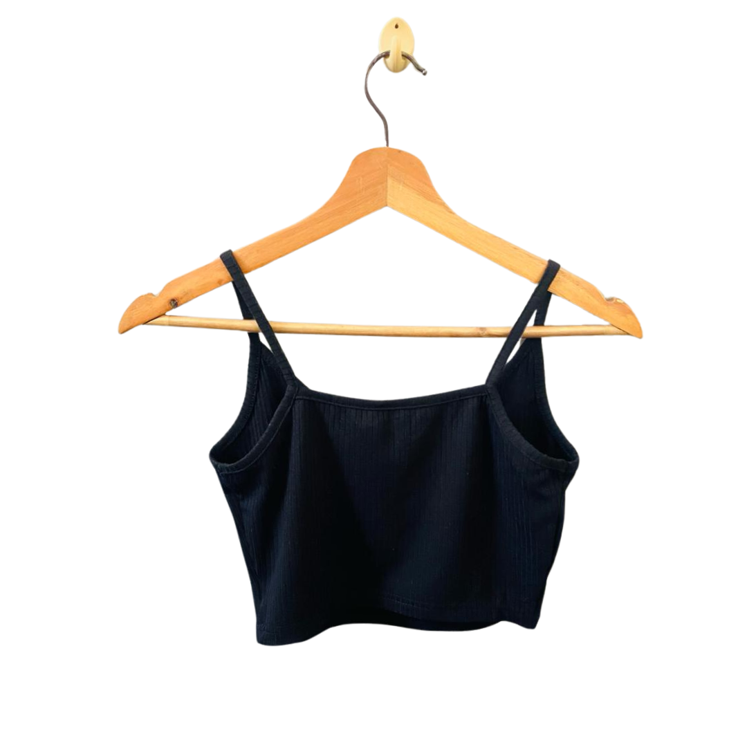 Black Casual Cotton | Stretch Cami Top |