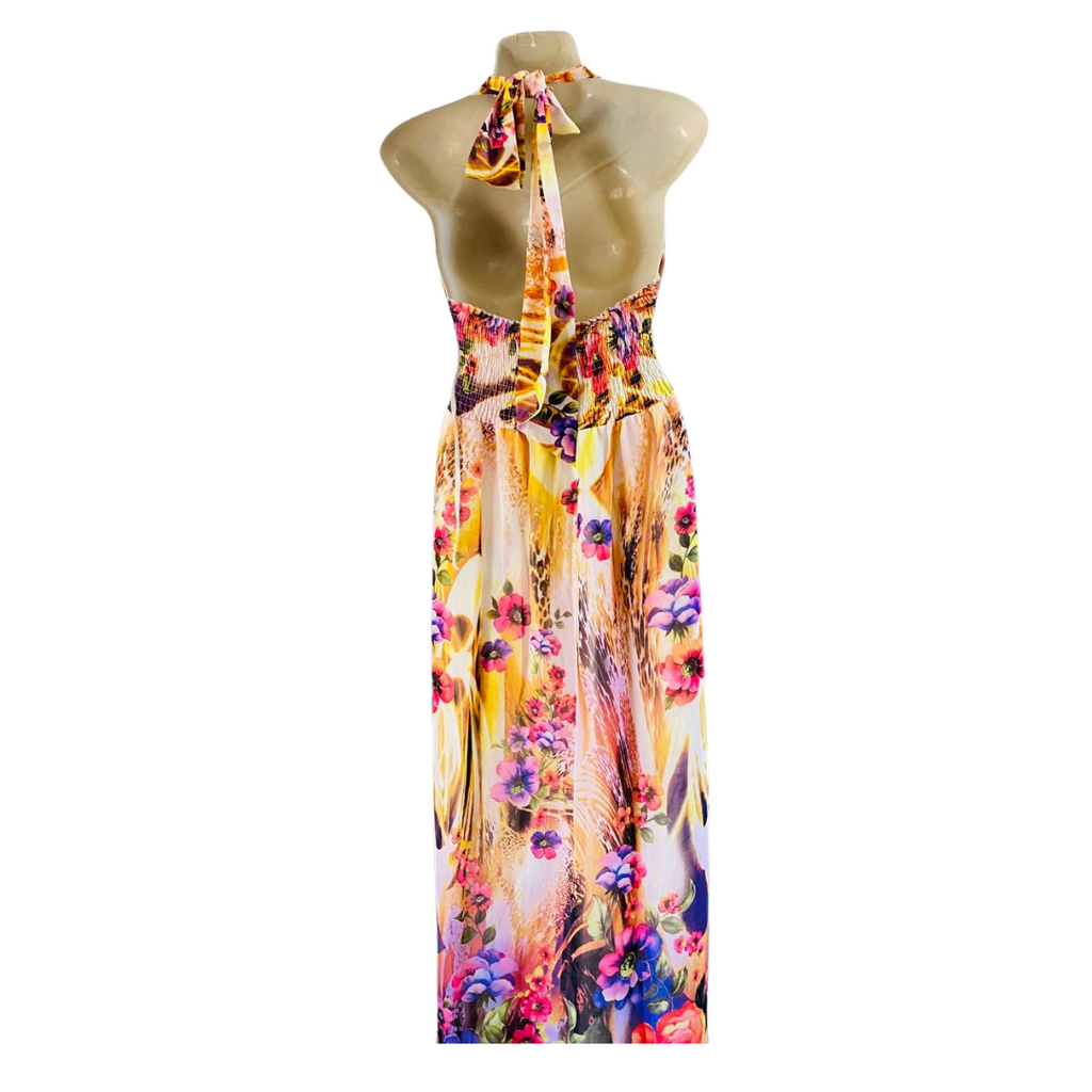 Fancy Floral Beaded Long Prompt Dress for Women