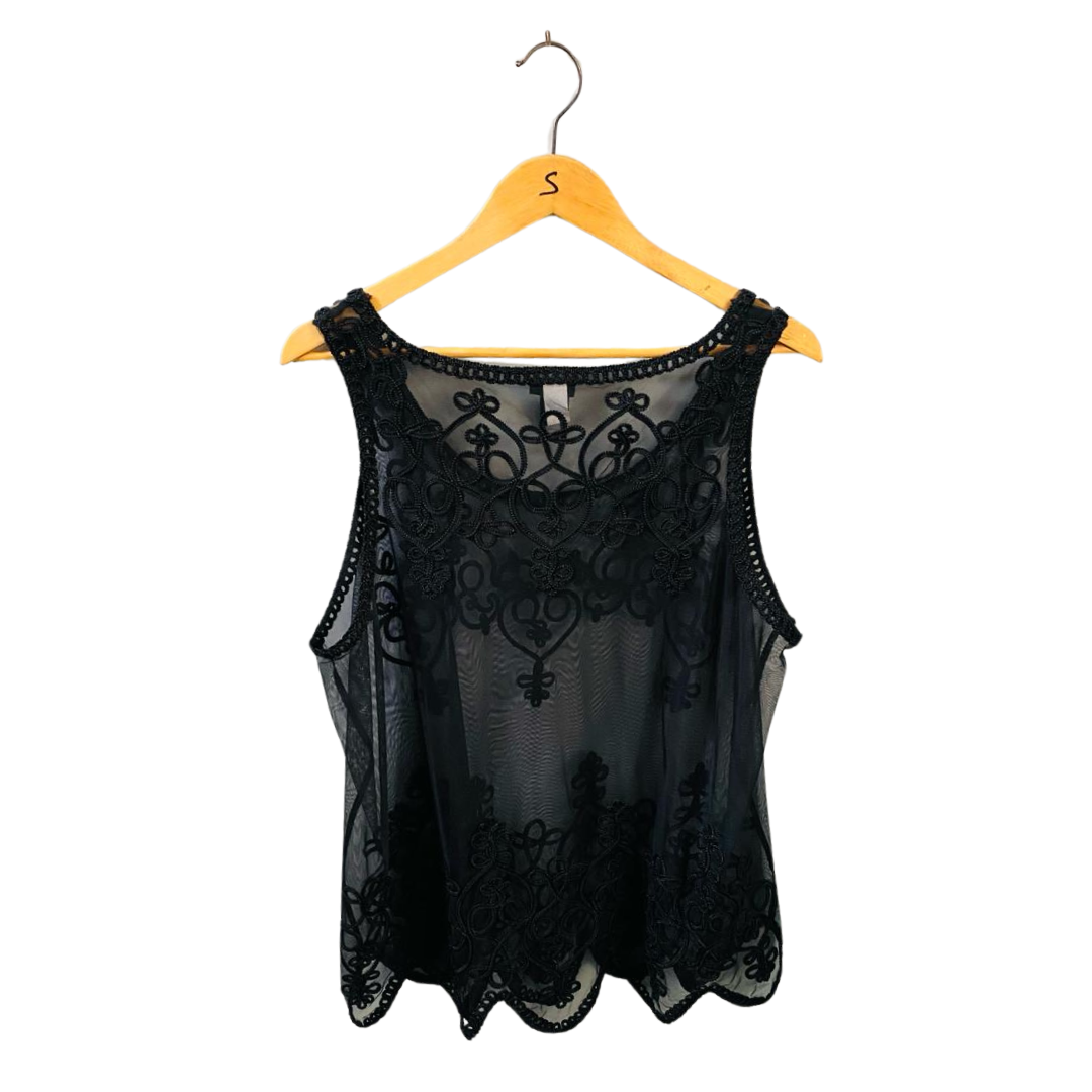 Black Embroidery Top for Women