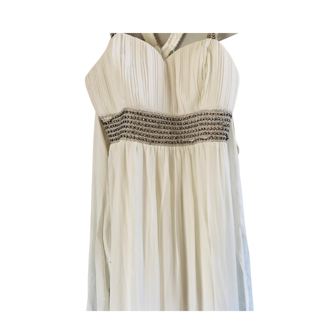 Snow-White Beaded Prompt dress for women