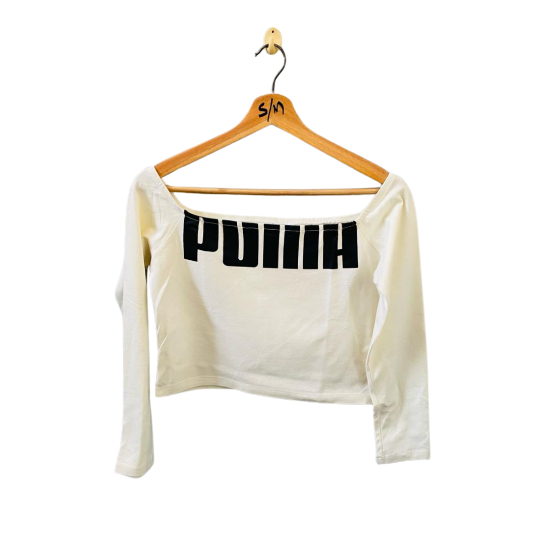 Puma Original | Logo-Off Shoulder Long Sleeves Crop Top | TO-WB-031 |