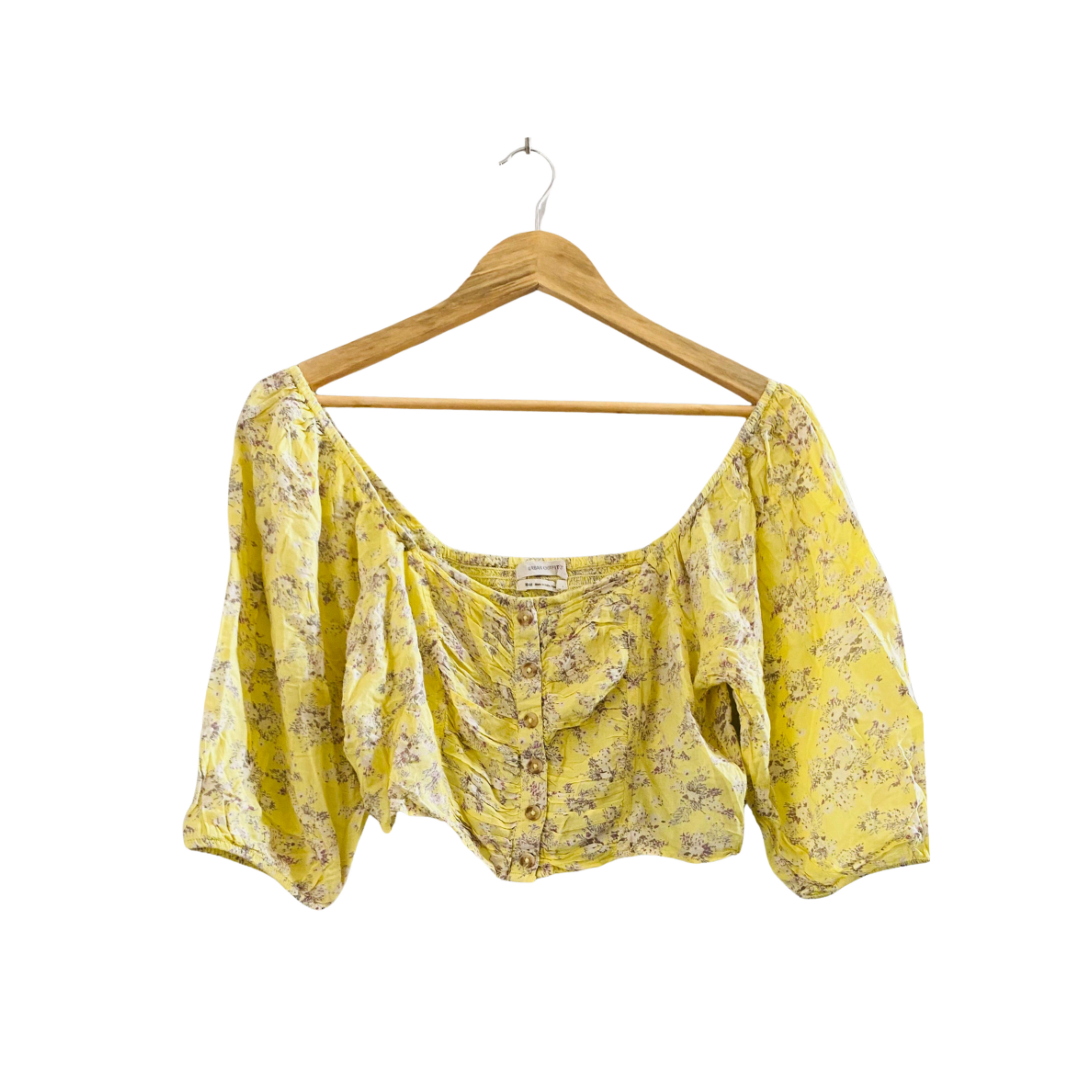Urban Outfitters | Laura Floral Button Cropped Top for Women | YL-028 |