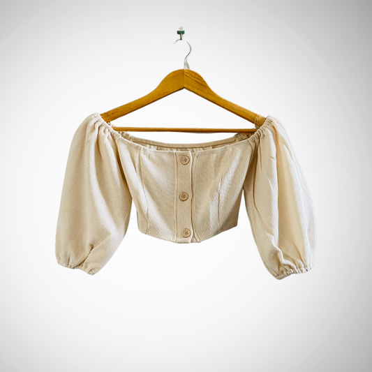 Off-Shoulder Creamy Crop | Top for Women |