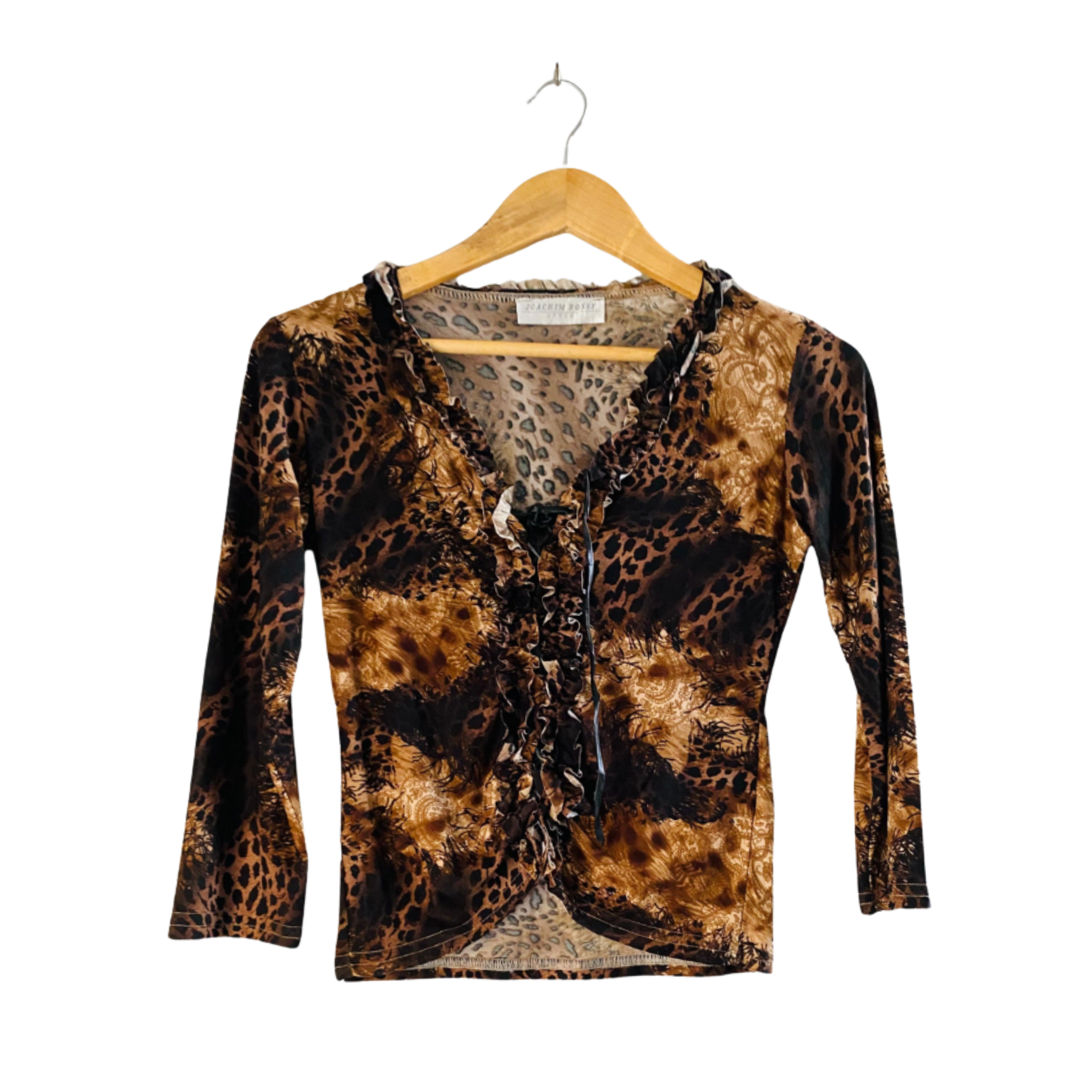 JOACHIM BOSSE |Tiger Print Front Lace Top for Women |Summer Collection|