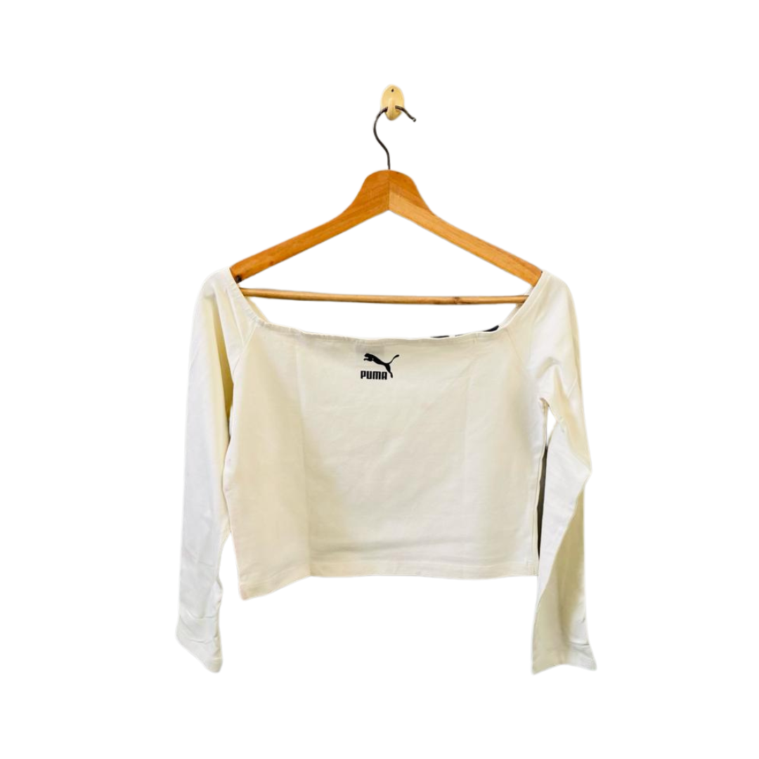 Puma Original | Logo-Off Shoulder Long Sleeves Crop Top | TO-WB-031 |