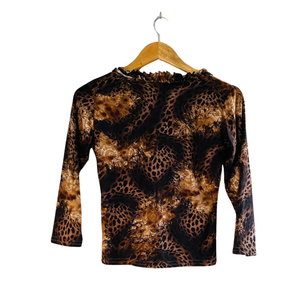 JOACHIM BOSSE |Tiger Print Front Lace Top for Women |Summer Collection|