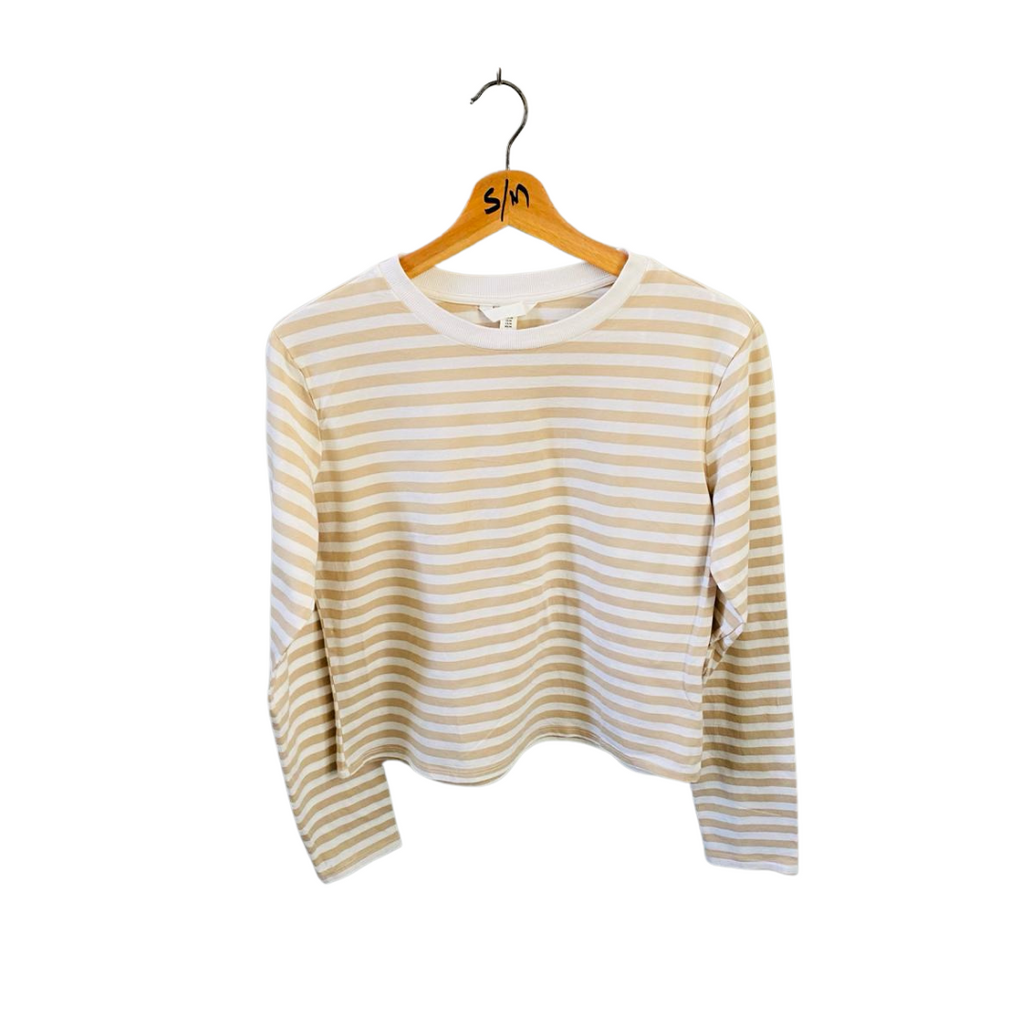 H&M | Cream & White strip cotton long sleeve | TO-CW-042 |