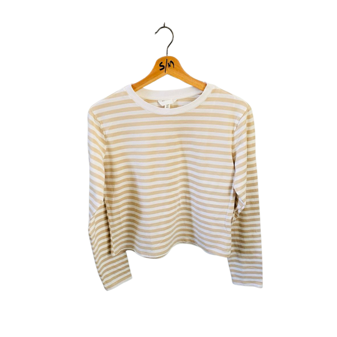 H&M | Cream & White strip cotton long sleeve | TO-CW-042 |