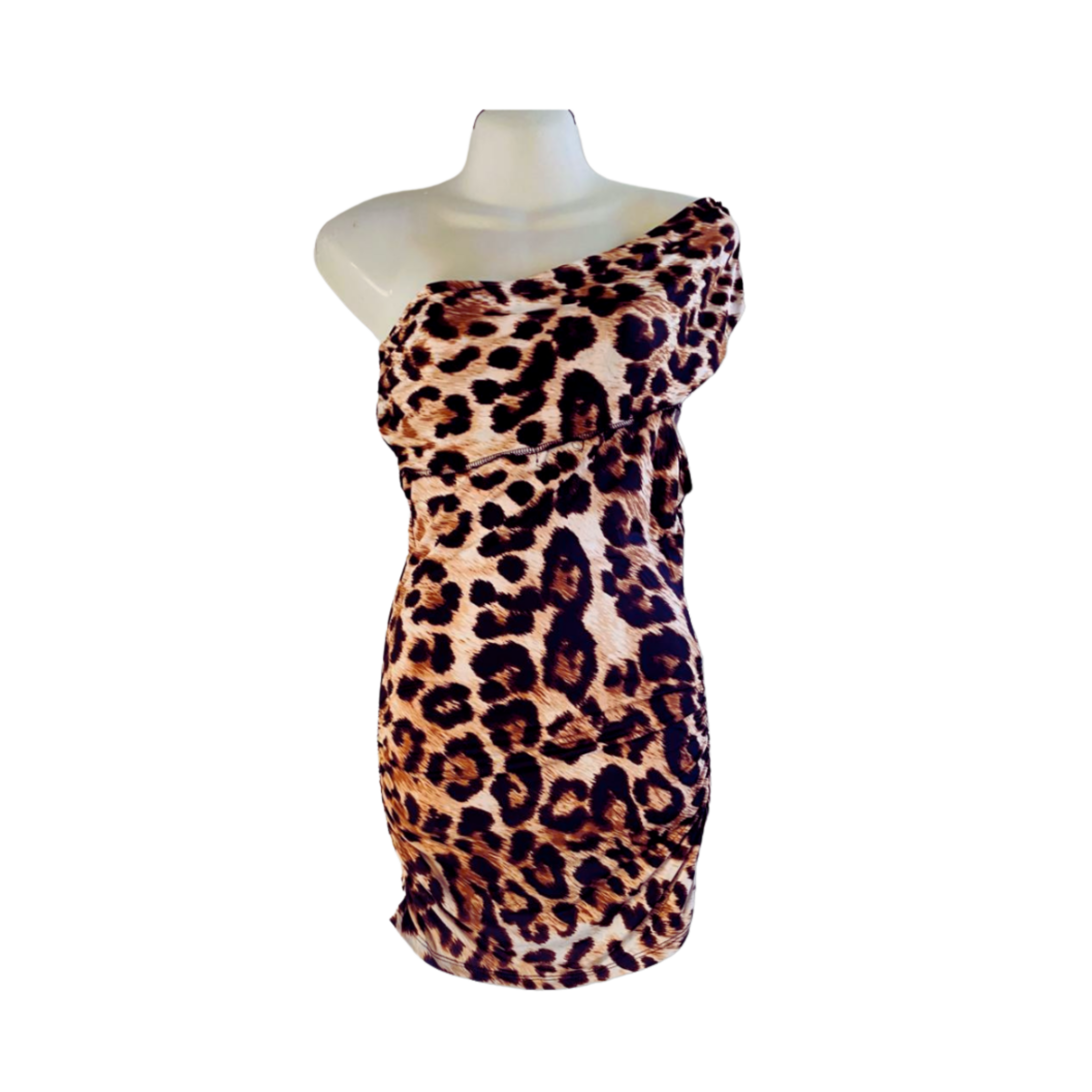 Glamour One Shoulder Leopard Print