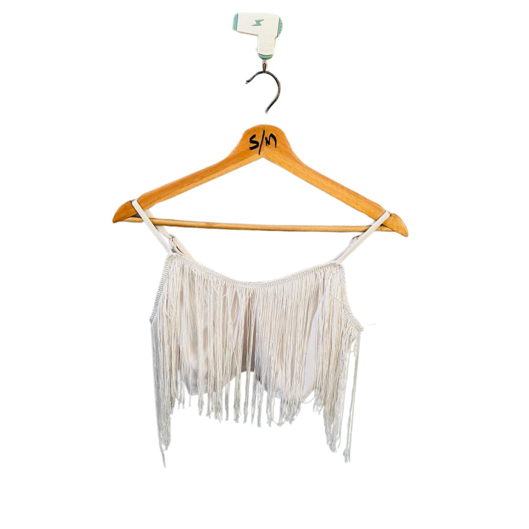 Pretty Little Thing | Solid Fringe Trim Cami Top | TO-WH-039 |