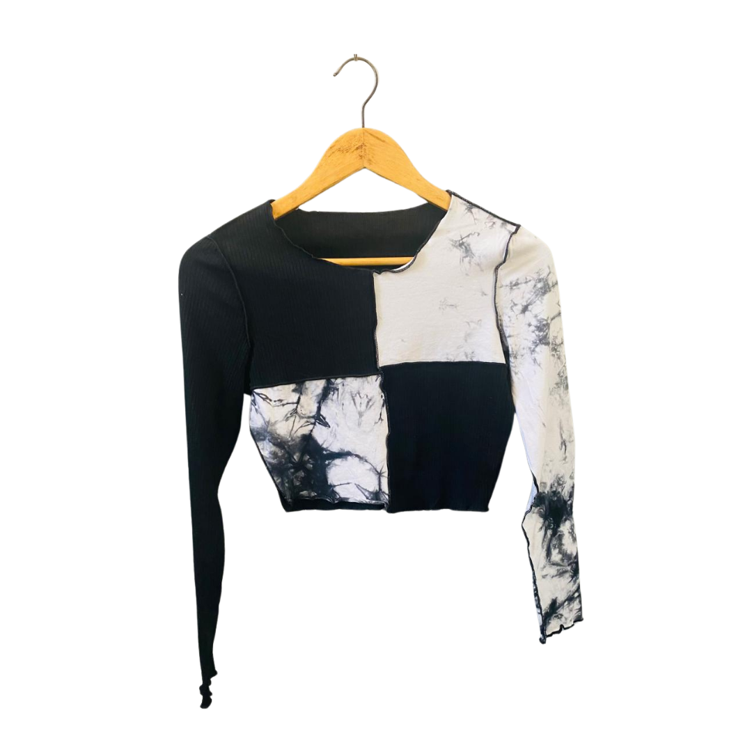 SHEIN | Tie-Dye Cut Out Crop Top For Women |
