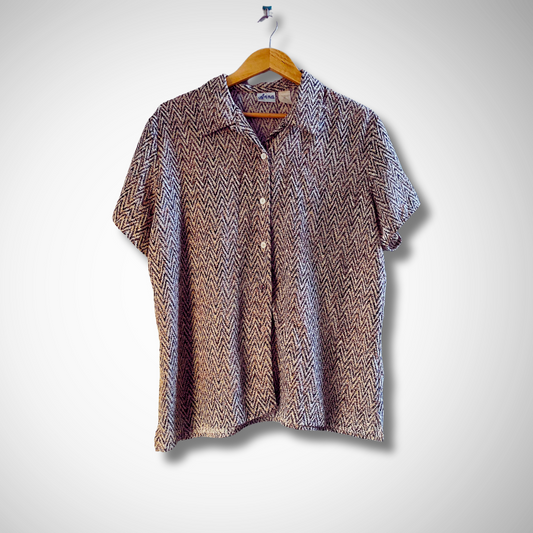 Brown Printed Cotton Shirt | For Women | YL-TO-015