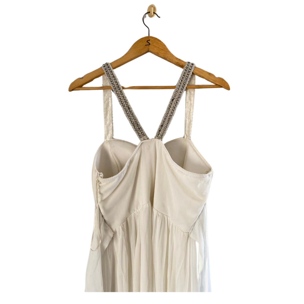 Snow-White Beaded Prompt dress for women