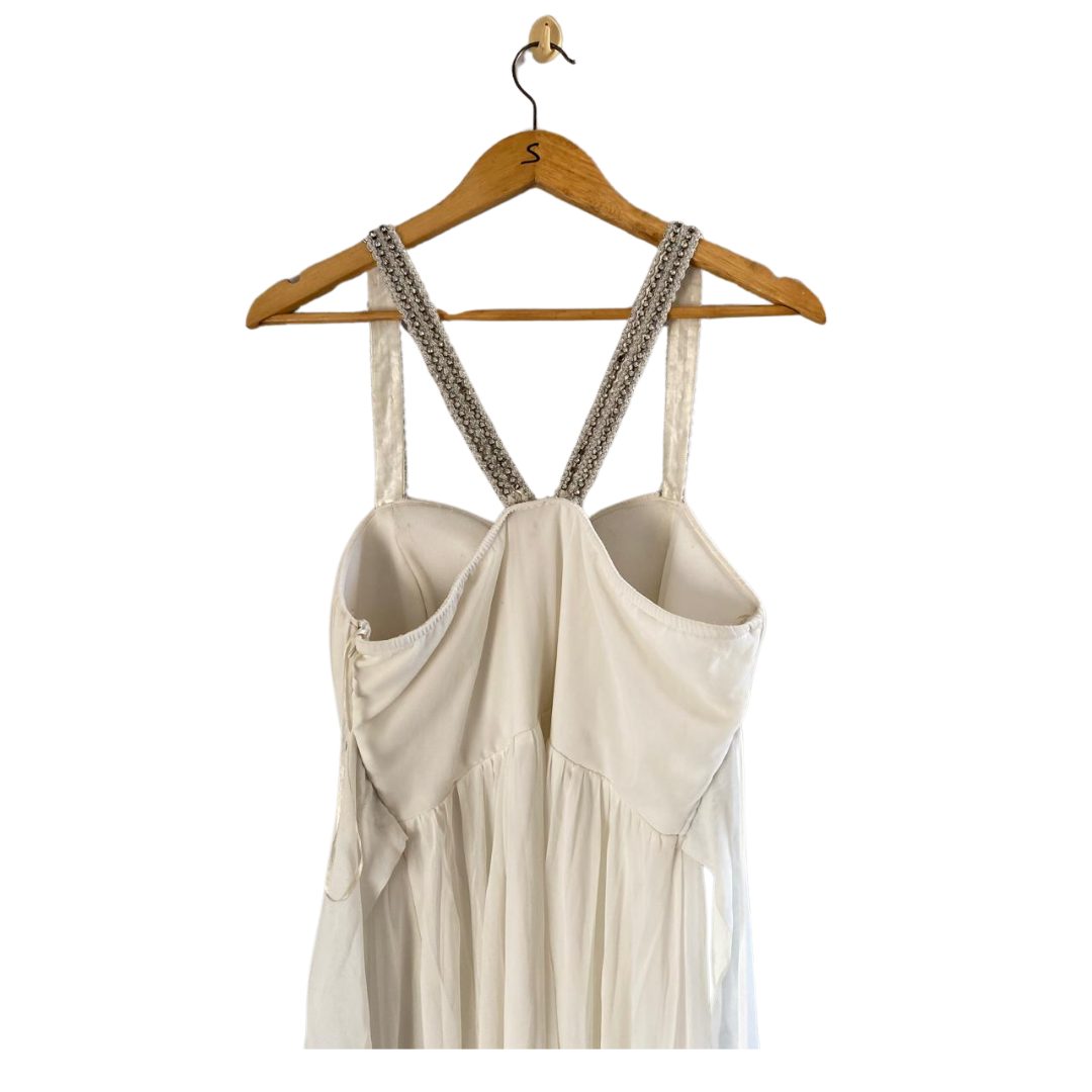 Snow-White Beaded Prompt dress for women