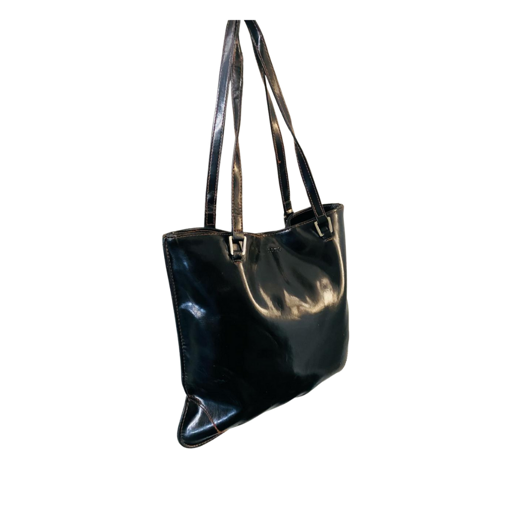 XOXO | Black Shiny Branded Handbags | HB-BL-012 |