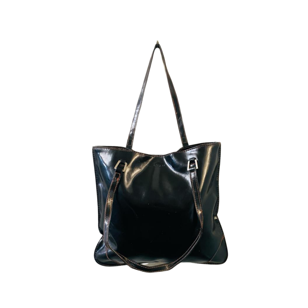 XOXO | Black Shiny Branded Handbags | HB-BL-012 |